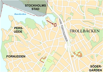 Karta över Omsorgsboende vid Sjöhagsvägen