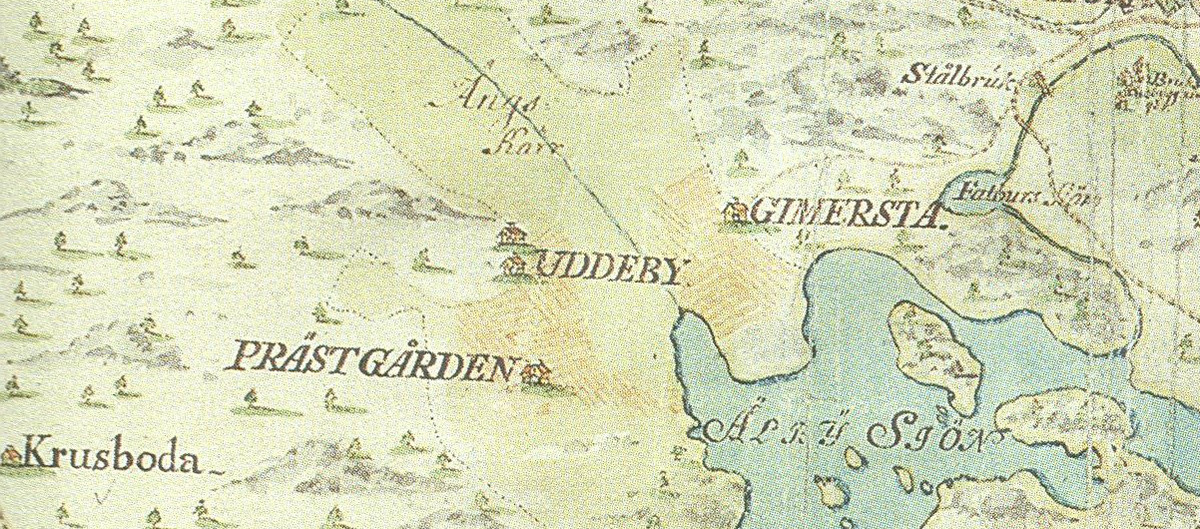 Utsnitt ur Gabriel Bodings karta 1749-52